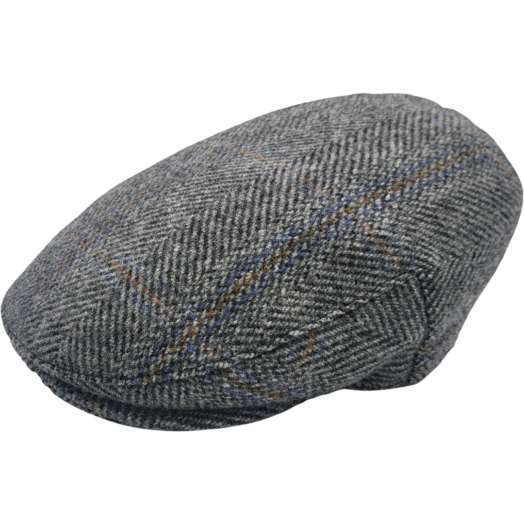 Ljósgrár flat cap - 100% ull