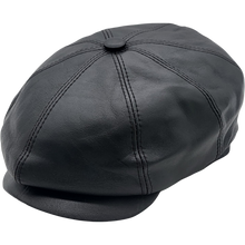 Load image into Gallery viewer, Svart leður newsboy - Leður
