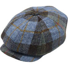 Load image into Gallery viewer, Ljósblá og brúnn köflóttur newsboy
