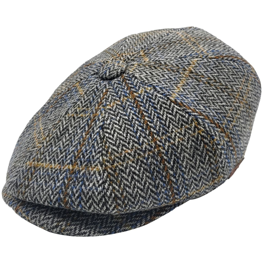 Grár köflóttur newsboy