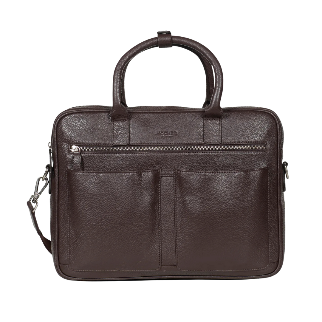 Sam laptop bag - Dökkbrúnt leður