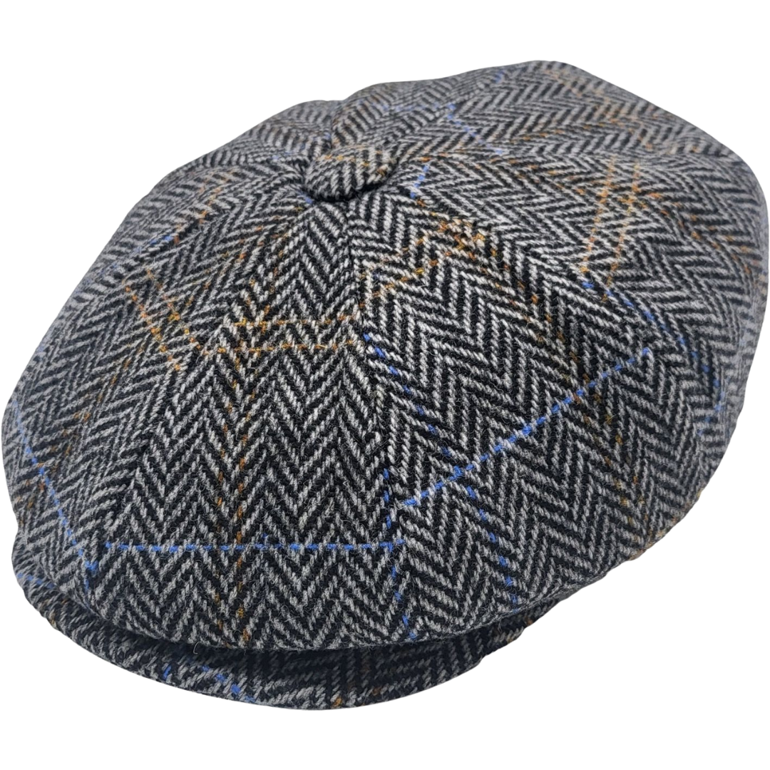 Grár köflóttur newsboy - Ljósgrár