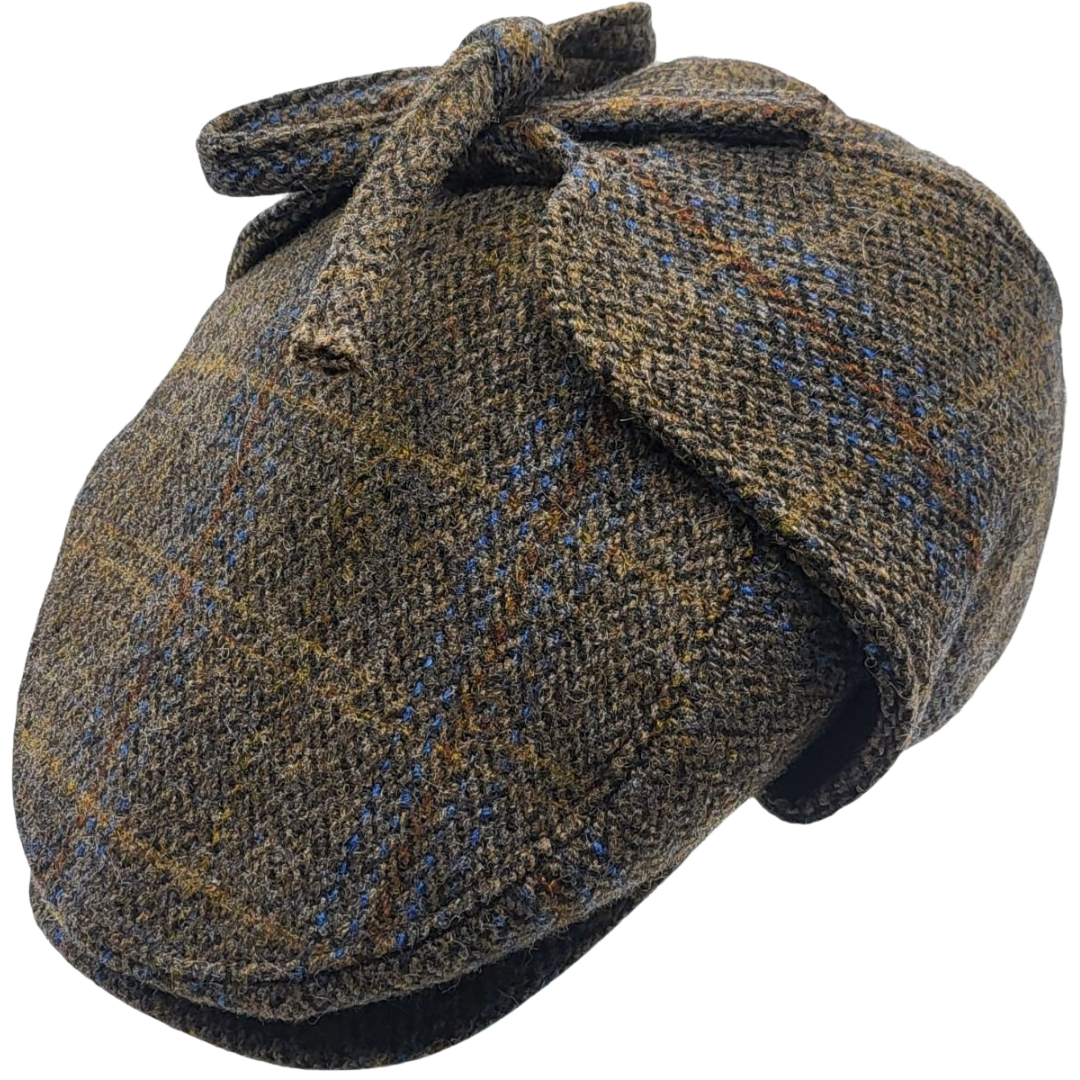 Ljósbrúnn flat cap - Með eyrum