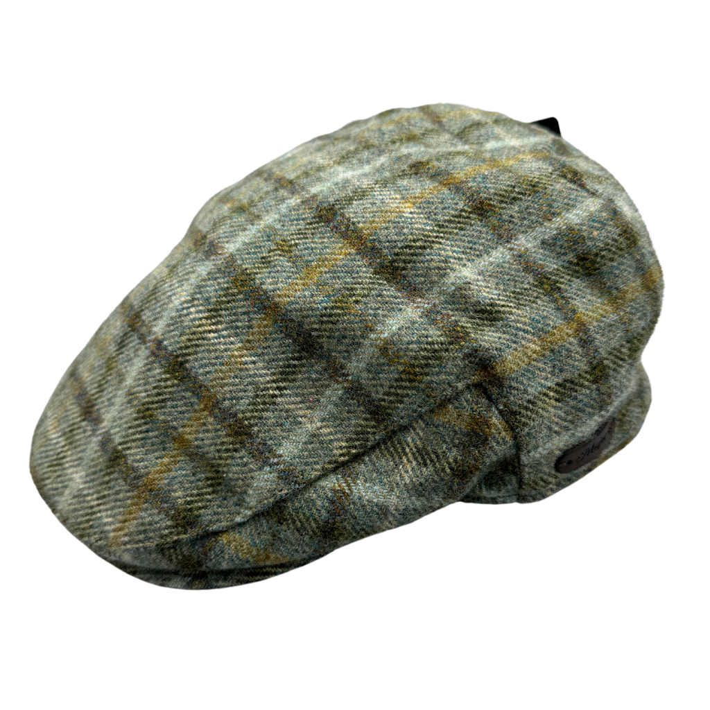 Ljósgrænn flat cap - 100% ull