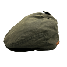 Load image into Gallery viewer, Wax flat cap - Army grænn
